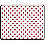 Polka Dots - Dark Candy Apple Red on White Fleece Blanket (Medium) (One Side)
