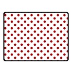 Polka Dots - Dark Candy Apple Red on White Fleece Blanket (Small) (One Side)