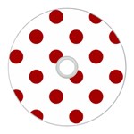 Polka Dots - Dark Candy Apple Red on White CD Wall Clock