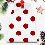 Polka Dots - Dark Candy Apple Red on White Bell Ornament (Two Sides)
