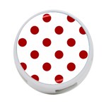 Polka Dots - Dark Candy Apple Red on White 4-Port USB Hub (Two Sides)