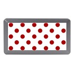 Polka Dots - Dark Candy Apple Red on White Memory Card Reader (Mini)
