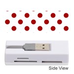 Polka Dots - Dark Candy Apple Red on White Memory Card Reader (Stick)