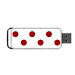 Polka Dots - Dark Candy Apple Red on White Portable USB Flash (Two Sides)