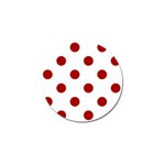 Polka Dots - Dark Candy Apple Red on White Golf Ball Marker