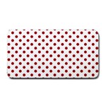 Polka Dots - Dark Candy Apple Red on White Medium Bar Mat