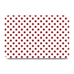 Polka Dots - Dark Candy Apple Red on White Plate Mat