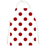 Polka Dots - Dark Candy Apple Red on White Full Print Apron