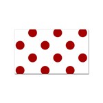 Polka Dots - Dark Candy Apple Red on White Sticker (Rectangular)