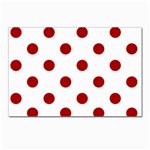 Polka Dots - Dark Candy Apple Red on White Postcard 4 x 6  (Pkg of 10)