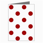 Polka Dots - Dark Candy Apple Red on White Greeting Cards (Pkg of 8)