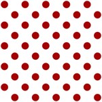 Polka Dots - Dark Candy Apple Red on White ScrapBook Page 12  x 12 