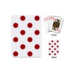 Polka Dots - Dark Candy Apple Red on White Playing Cards (Mini)