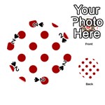 Polka Dots - Dark Candy Apple Red on White Playing Cards 54 (Round)