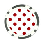 Polka Dots - Dark Candy Apple Red on White Poker Chip Card Guard (10 pack)