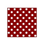 Polka Dots - White on Dark Red Satin Bandana Scarf