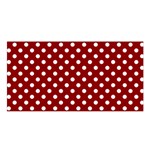Polka Dots - White on Dark Red Satin Shawl