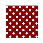Polka Dots - White on Dark Red Small Satin Scarf  (Square)
