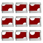 Polka Dots - White on Dark Red 9mm Italian Charm (9 pack)