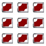 Polka Dots - White on Dark Red Mega Link Italian Charm (9 pack)