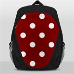 Polka Dots - White on Dark Red Backpack Bag