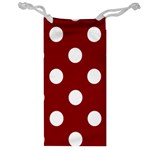 Polka Dots - White on Dark Red Jewelry Bag