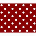 Polka Dots - White on Dark Red Collage 8  x 10 