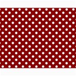 Polka Dots - White on Dark Red Collage 11  x 14 
