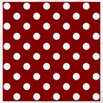 Polka Dots - White on Dark Red Canvas 12  x 12 