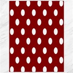 Polka Dots - White on Dark Red Canvas 12  x 16 