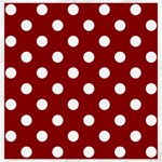 Polka Dots - White on Dark Red Canvas 20  x 20 