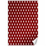 Polka Dots - White on Dark Red Canvas 24  x 36 