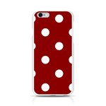 Polka Dots - White on Dark Red Apple iPhone 6/6S Silicone Case (Transparent)