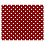 Polka Dots - White on Dark Red Double Sided Flano Blanket (Small)