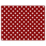 Polka Dots - White on Dark Red Double Sided Flano Blanket (Medium)