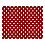 Polka Dots - White on Dark Red Double Sided Flano Blanket (Large)
