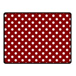 Polka Dots - White on Dark Red Fleece Blanket (Small) (One Side)