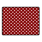 Polka Dots - White on Dark Red Double Sided Fleece Blanket (Small) (Two Sides)