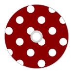 Polka Dots - White on Dark Red CD Wall Clock