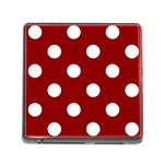 Polka Dots - White on Dark Red Memory Card Reader (Square)