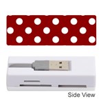 Polka Dots - White on Dark Red Memory Card Reader (Stick)