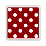 Polka Dots - White on Dark Red Memory Card Reader with Storage (Square)