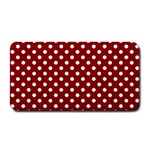 Polka Dots - White on Dark Red Medium Bar Mat