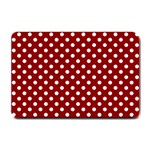 Polka Dots - White on Dark Red Small Doormat