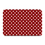 Polka Dots - White on Dark Red Plate Mat