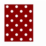 Polka Dots - White on Dark Red Small Garden Flag (Two Sides)