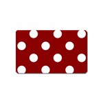 Polka Dots - White on Dark Red Magnet (Name Card)