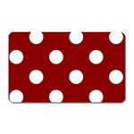 Polka Dots - White on Dark Red Magnet (Rectangular)