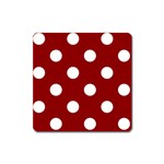Polka Dots - White on Dark Red Magnet (Square)