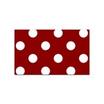 Polka Dots - White on Dark Red Sticker Rectangular (100 pack)